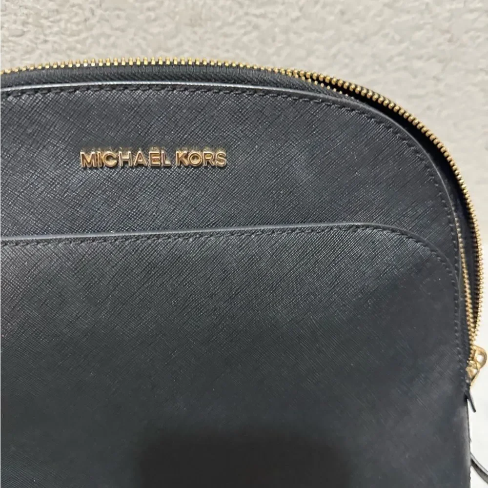 Michael Kors saffiano Black Emmy Leather Backpack